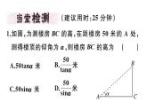 北师大版九年级数学下1.6 利用三角函数测高课堂练习课件