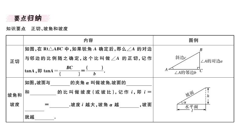 北师大版九年级数学下1.1 第1课时 正切与坡度课堂练习课件第2页