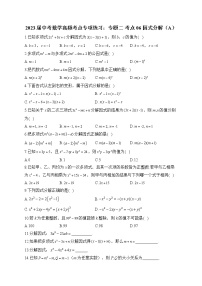 2023届中考数学高频考点专项练习：专题二 考点06 因式分解（A）