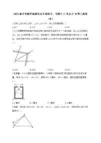 2023届中考数学高频考点专项练习：专题十三 考点27 全等三角形（B）