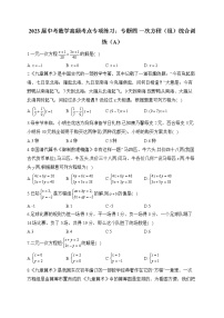 2023届中考数学高频考点专项练习：专题四 一次方程（组）综合训练（A）