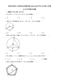 苏州市苏州工业园区金鸡湖学校2022-2023学年九年级上学期12月月考数学试题（含解析）