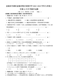 盐城市亭湖区盐城市明达初级中学2022-2023学年九年级上学期12月月考数学试题（含答案）