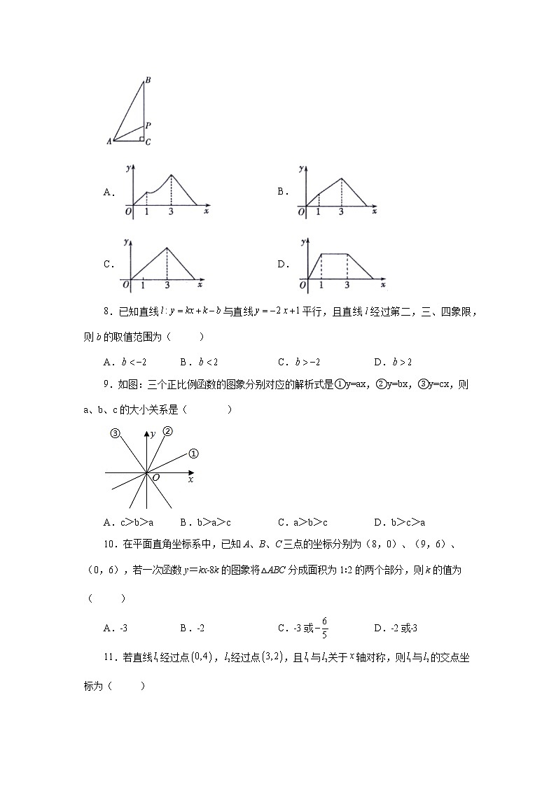 专题 19.50 《一次函数》全章复习与巩固（巩固篇）（专项练习）-八年级数学下册基础知识专项讲练（人教版）02