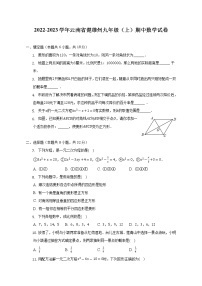 云南省楚雄州2022-2023学年上学期九年级期中数学试卷 (含答案)