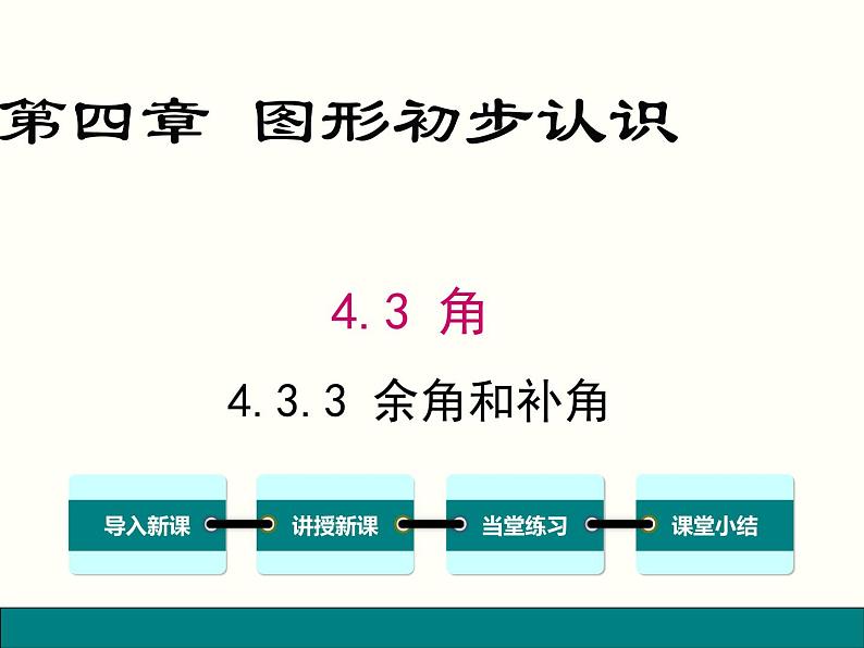 人教版 七年级上册余角、补角的概念和性质 优质课课件第1页