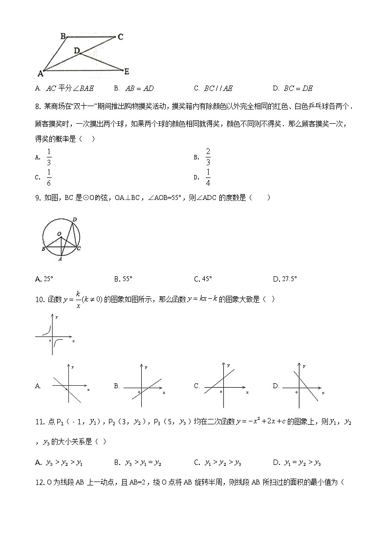 长沙市雨花区2020-2021学年九年级上学期期末数学试题第2页