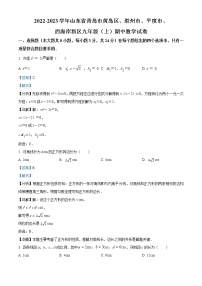 2022-2023学年山东省青岛市黄岛区、胶州市、平度市、西海岸新区九年级上学期期中数学试题(解析版)