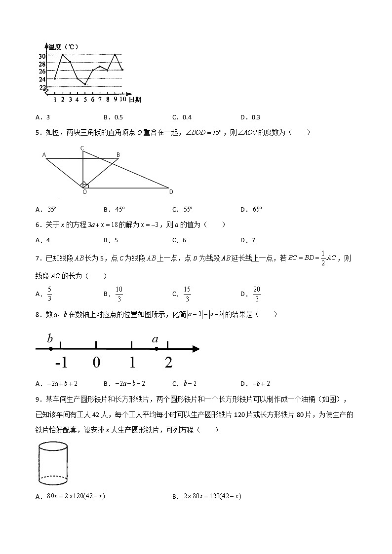 【期末模拟】北师大版数学七年级上学期期末测试卷0102
