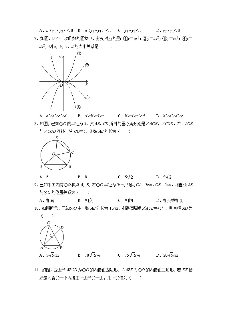 湖南省长沙市雨花区金海中学2022-2023学年上学期九年级数学第一次月考测试题+02
