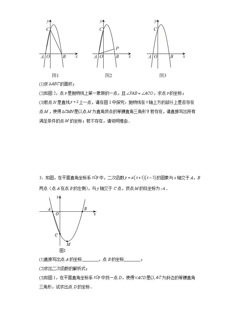 2023年九年级中考数学复习：二次函数综合训练--特殊三角形问题附答案第2页