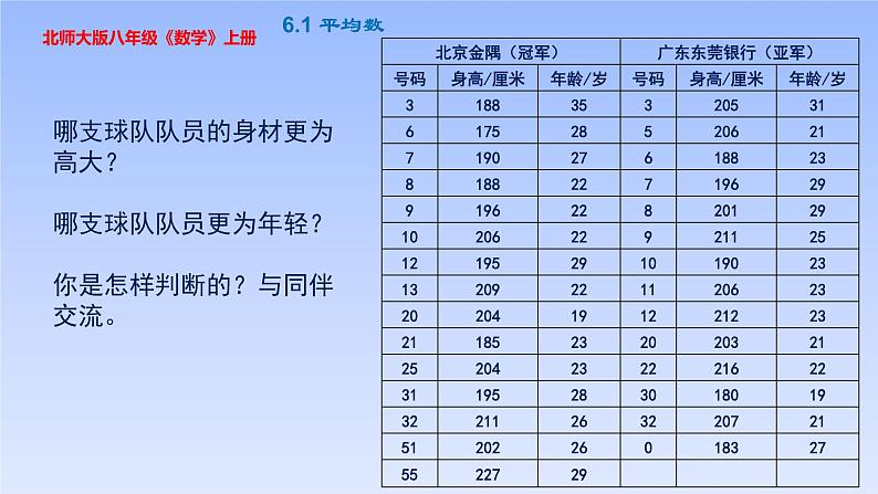 八年级数学北师大版上册 6.1 平均数   课件07