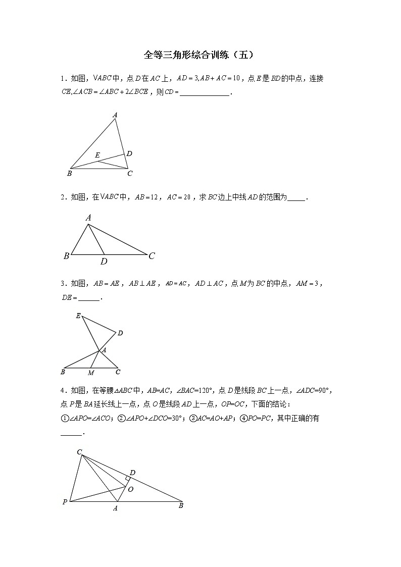 全等三角形综合训练（五）（原卷版）第1页
