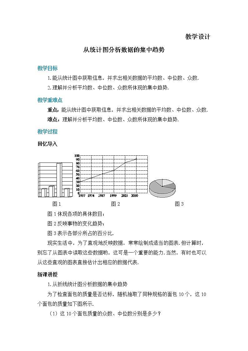 八年级数学北师大版上册 6.3  从统计图分析数据的集中趋势   教案01