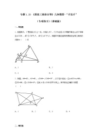 专题1.20 《探索三角形全等》几何模型-“手拉手”（专项练习）（基础篇）-八年级数学上册基础知识专项讲练（苏科版）