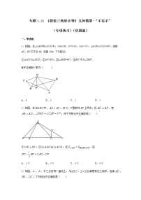 专题1.21 《探索三角形全等》几何模型-“手拉手”（专项练习）（巩固篇）-八年级数学上册基础知识专项讲练（苏科版）
