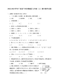 2022-2023学年广东省广州市增城区人教版七年级（上）期中数学试卷(解析版)