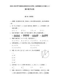 2022-2023学年湖北省武汉市江岸区、东西湖区九年级（上）期中数学试卷(解析版)