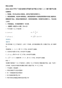 2022—2023学年广东省深圳市罗湖外语学校九年级上学期期中数学试卷(解析版)