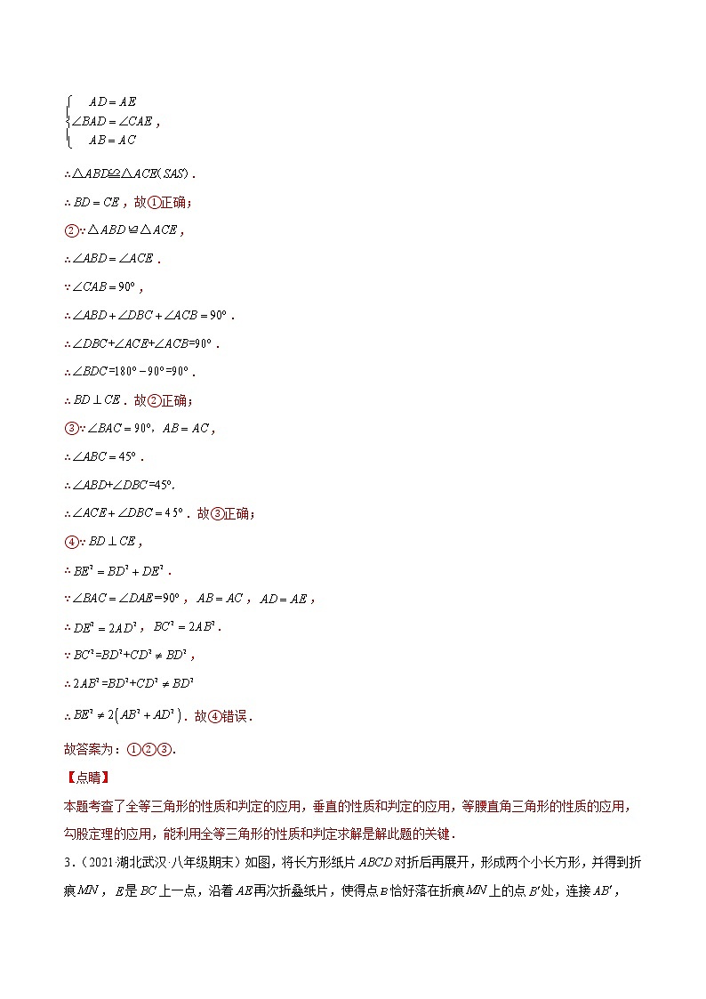 【期末考前必练】2022-2023学年北师大版数学八年级上册期末考点必刷题：专练06 填空题-压轴（20题） （解析版）第3页
