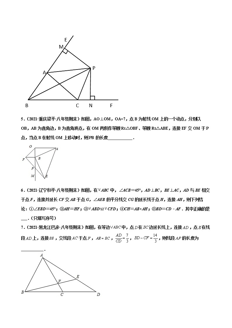 【期末考前必练】2022-2023学年人教版数学八年级上册期末考点必刷题：专练06 填空题-压轴（20题）02