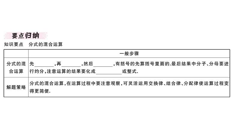 北师大版八年级数学下5.3 第3课时 分式的混合运算课堂习题课件第2页