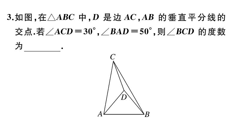 北师大版八年级数学下第一章三角形的证明1.3 第2课时 三角形三边的垂直平分线与作图课后习题课件第4页