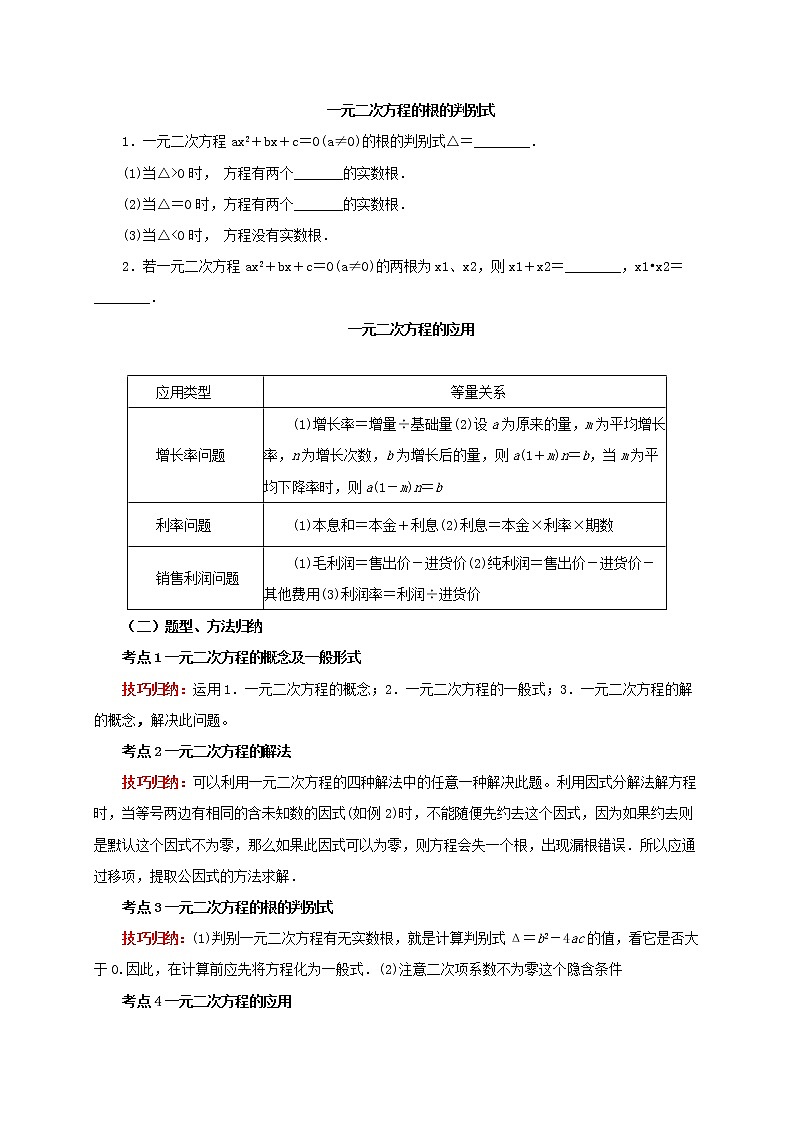 第7讲一元二次方程及其应用（导学案+教案+精炼）02
