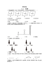 初中数学北师大版九年级上册第五章 投影与视图1 投影练习