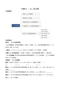 2023年中考数学一轮复习满分突破专题11 一元二次方程【题型方法解密】