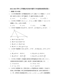 2022-2023学年上学期杭州市初中数学八年级期末典型试卷1