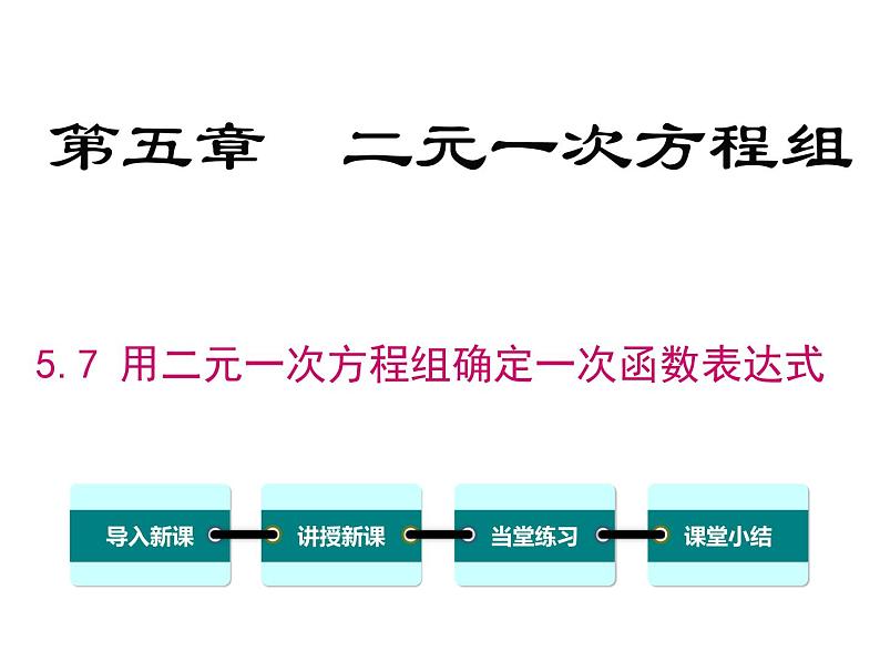 北师大版数字八年级上册5.7  用二元一次方程组确定一次函数表达式课件01