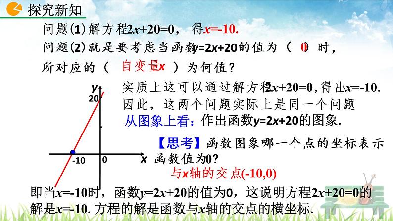 新人教版初中数学八年级下册《一次函数与方程、不等式》课件第5页