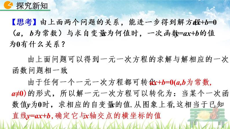 新人教版初中数学八年级下册《一次函数与方程、不等式》课件第6页