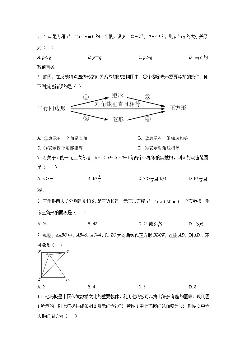 福建省宁德市2022届九年级上学期第一次质量检测数学试卷(含答案)02