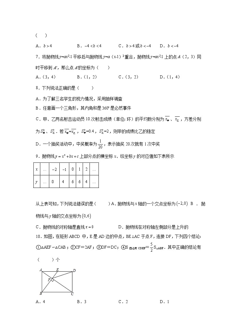 福建省宁德博雅培文学校2022-2023学年九年级上学期期中考试数学试题（10月）(解析版)第2页