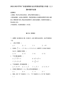 广东省深圳市宝安外国语学校2022-2023学年八年级（上）期中数学试卷(解析版)