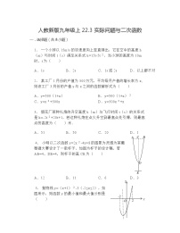 初中数学人教版九年级上册22.3 实际问题与二次函数课后练习题