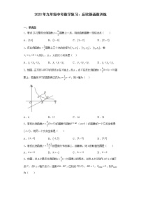 2023年九年级中考数学复习：反比例函数训练(含答案)