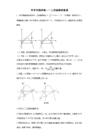 九年级数学中考专题训练——二次函数的最值