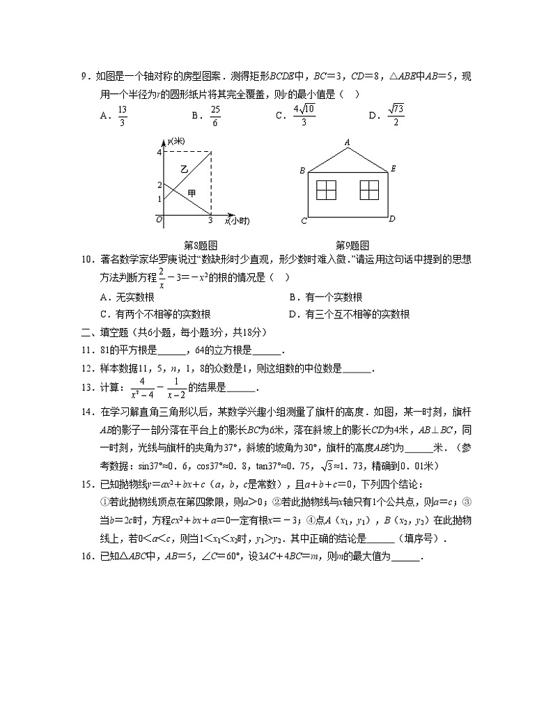 湖北省武汉市二中广雅中学2021-2022九年级（下）数学课堂作业（5.4）第2页