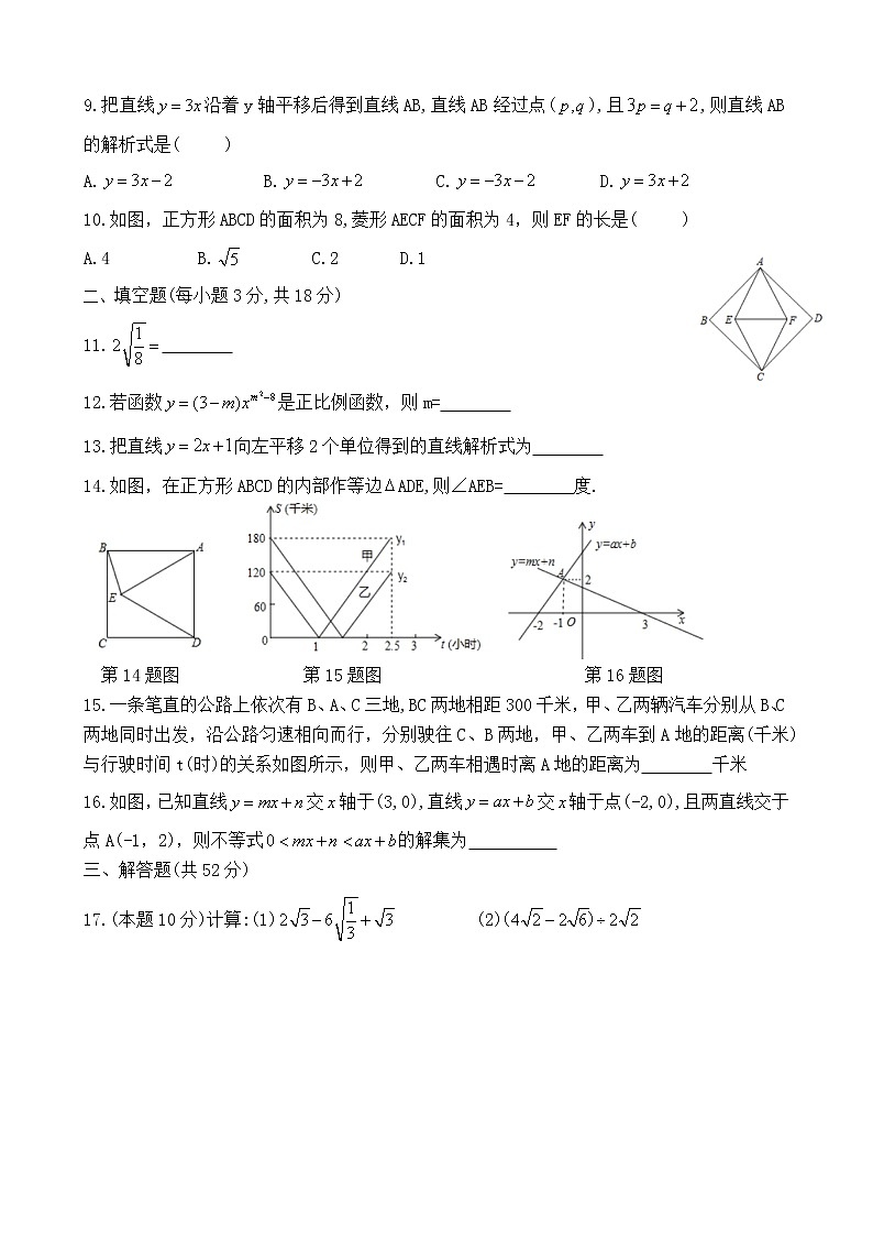湖北省武汉市一初慧泉中学2020-2021学年度八年级下学期周练14第2页