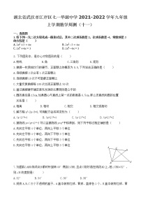 湖北省武汉市江岸区七一华源中学2021-2022学年九年级上学期数学周测（十一）