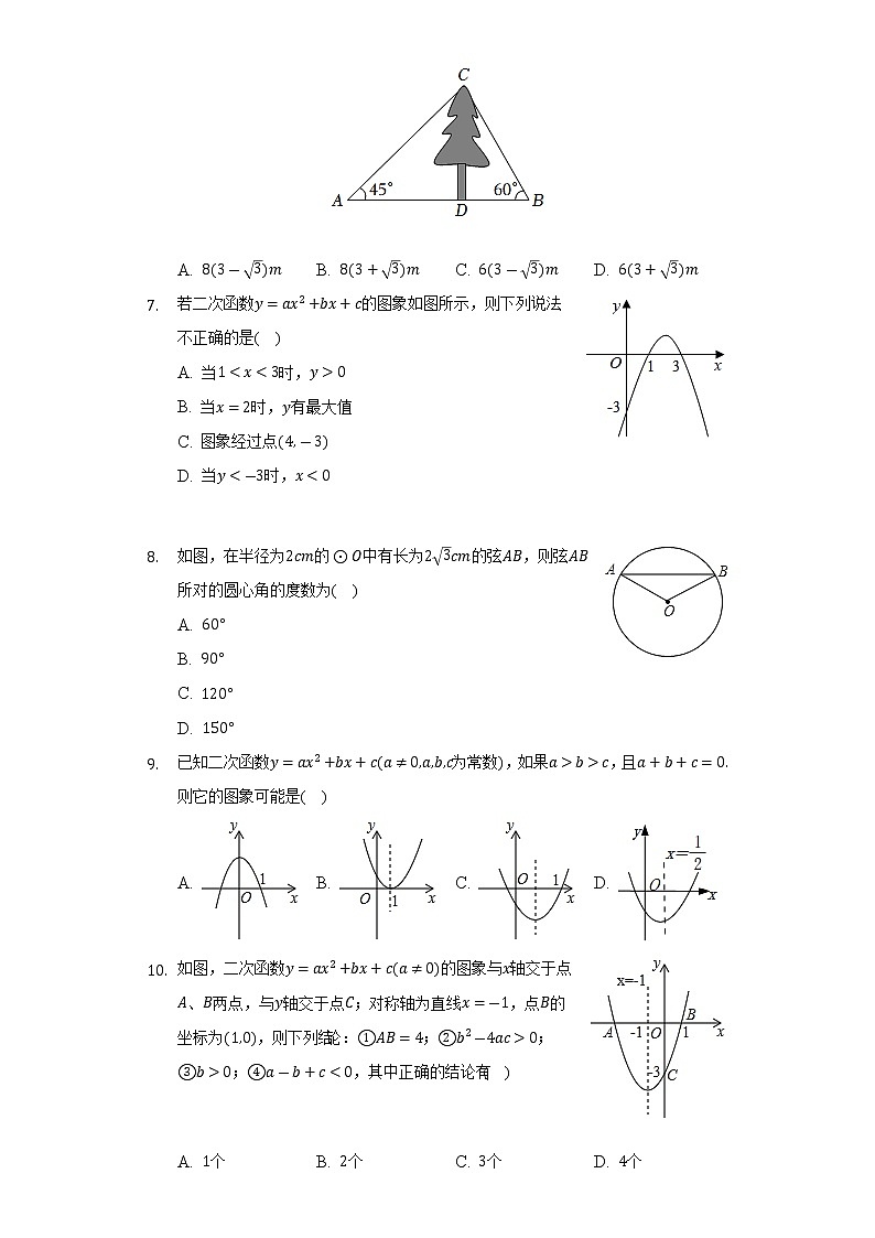 2022-2023学年黑龙江省大庆市肇源县九年级（上）第二次月考数学试卷（11月份）（五四学制）(解析版)02
