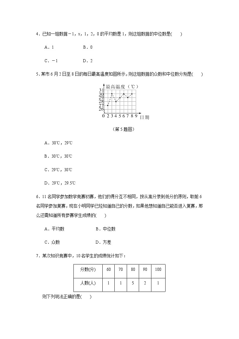 七数湘教版下册 第6章检测卷02