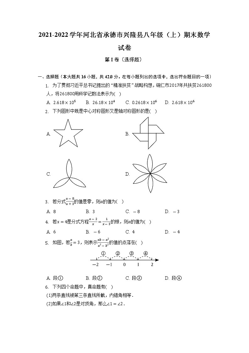 河北省承德市兴隆县2021-2022学年八年级上学期期末数学试卷第1页