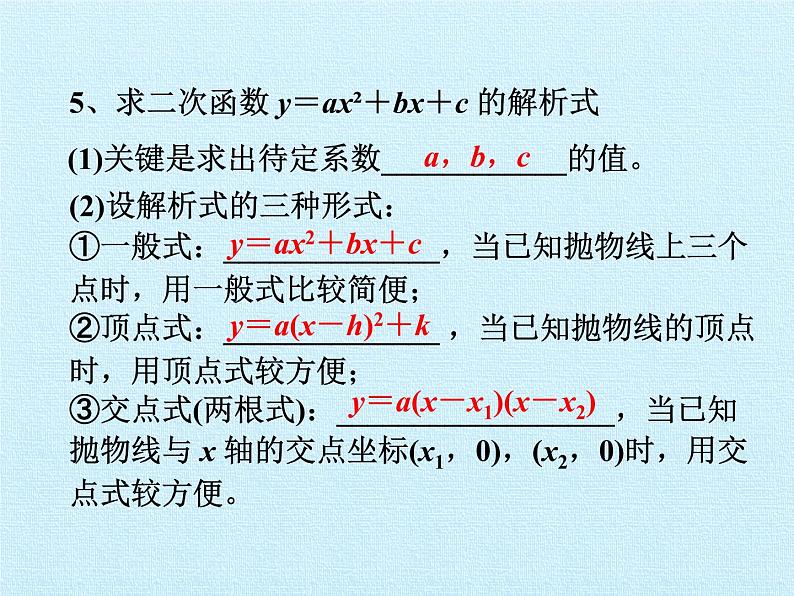 江苏科学技术出版社初中数学九年级下册 第5章 二次函数 复习课件第7页