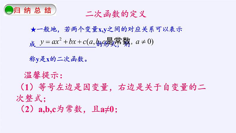 江苏科学技术出版社初中数学九年级下册 5.1 二次函数    课件9第8页