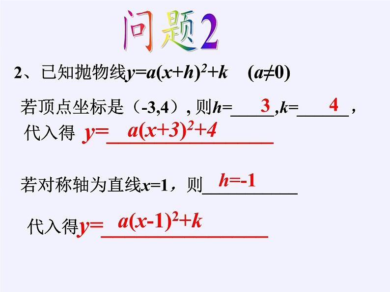 江苏科学技术出版社初中数学九年级下册 5.3 用待定系数法确定二次函数表达式   课件2第3页