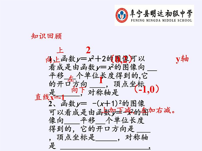 江苏科学技术出版社初中数学九年级下册 5.2 二次函数的图像和性质    课件102